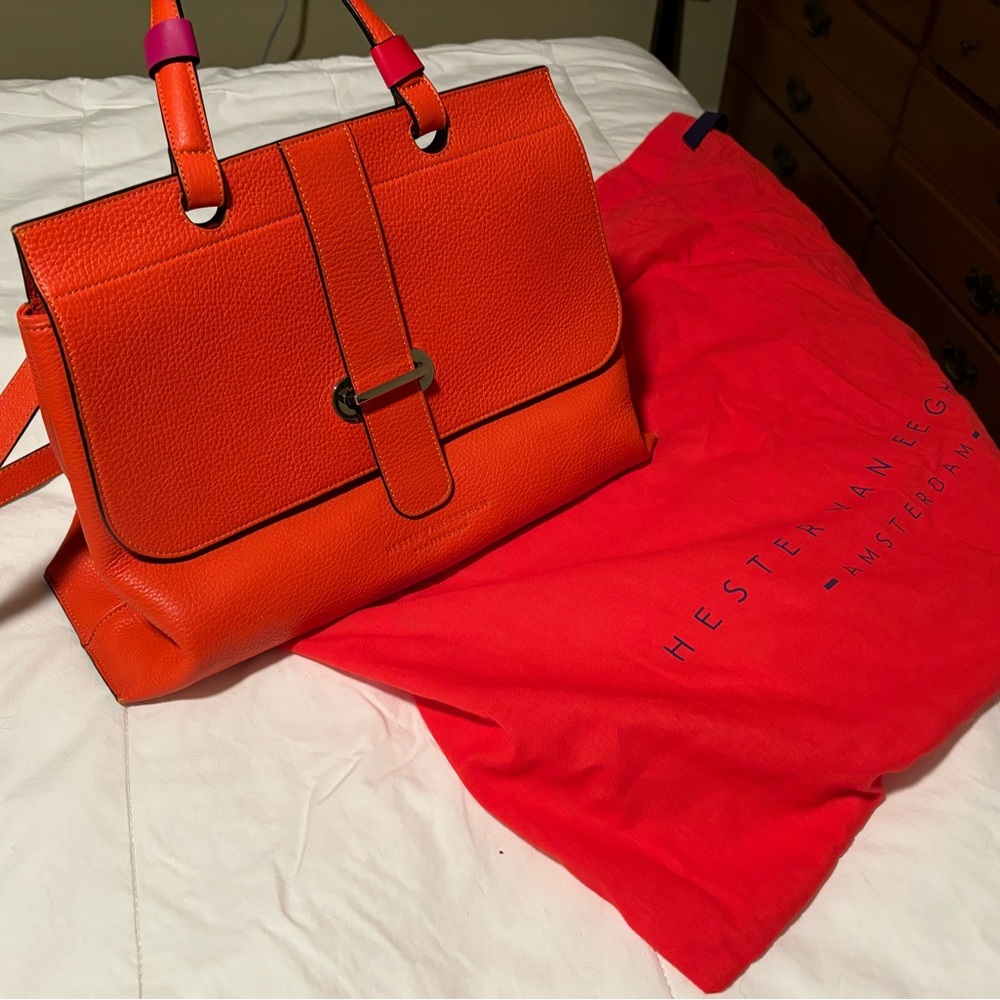 Barn bag in orange by Hester Van Eeghen